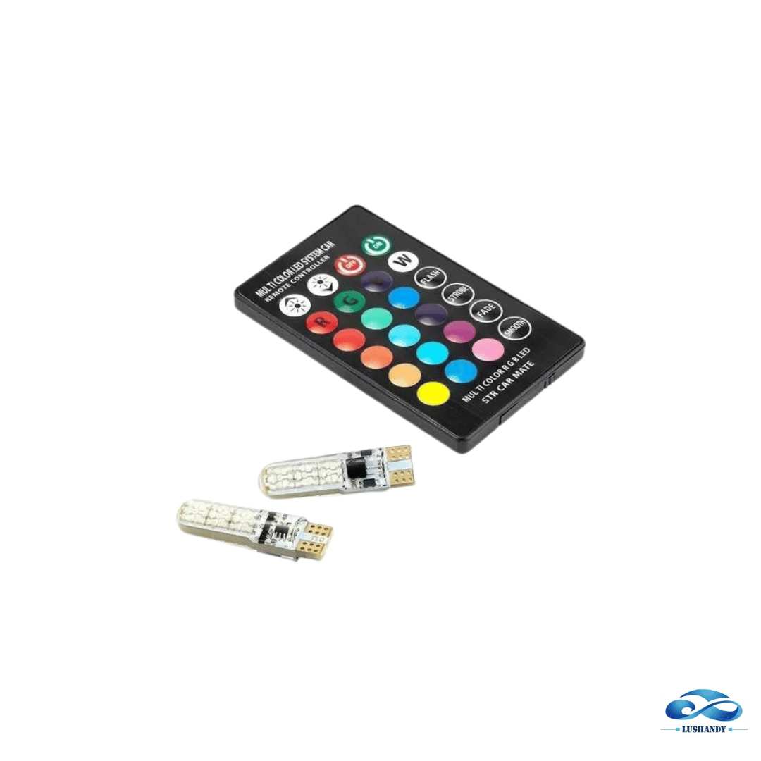 Ampolleta Led T10 Multicolor  Con Control 12V 