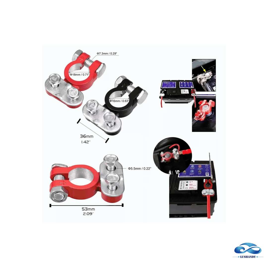 Bornes  Para Batería Auto Se Adapta  A 6 y 12v  Positivo Negativo