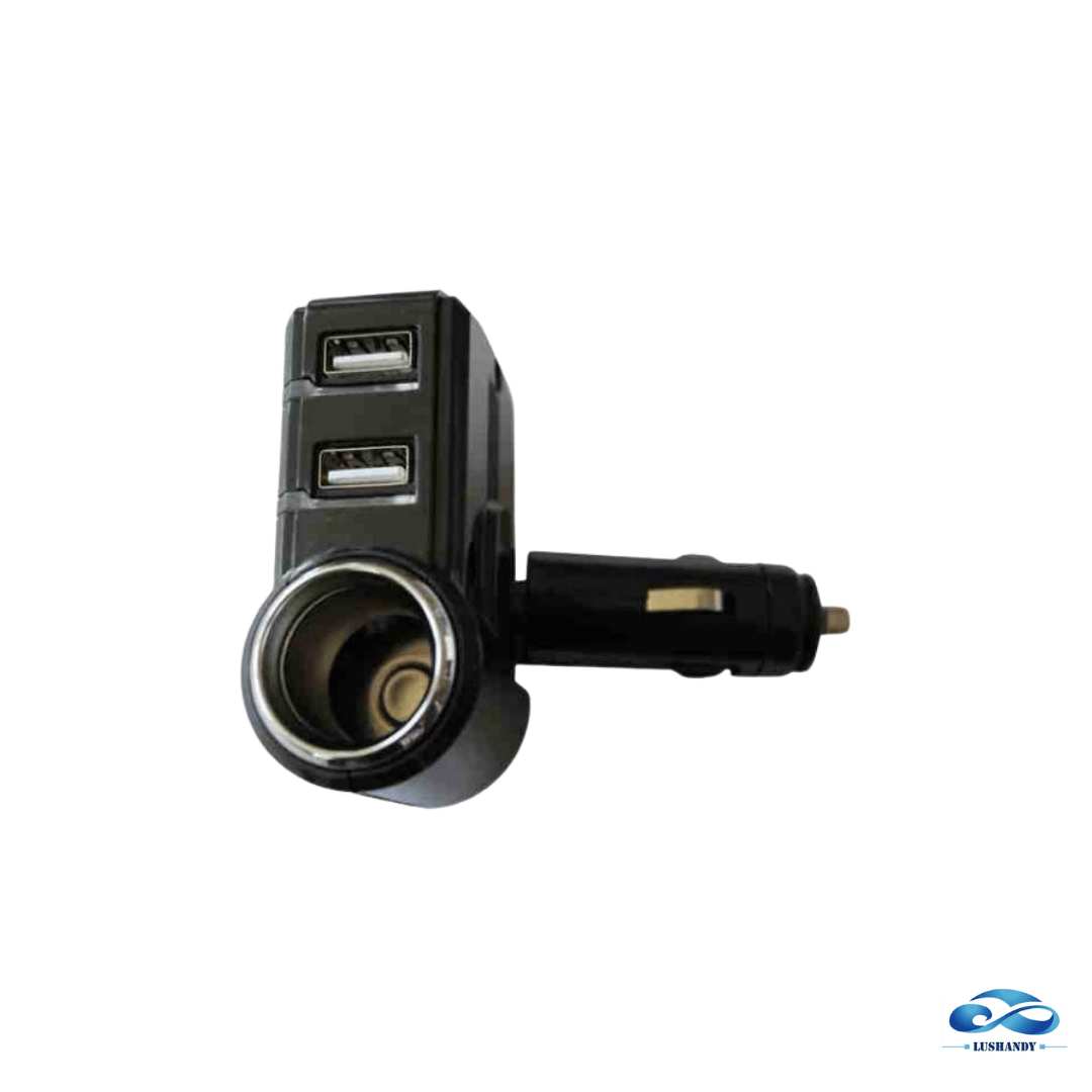 Adaptador Enchufe  Encendedor Cargador 2 USB Auto