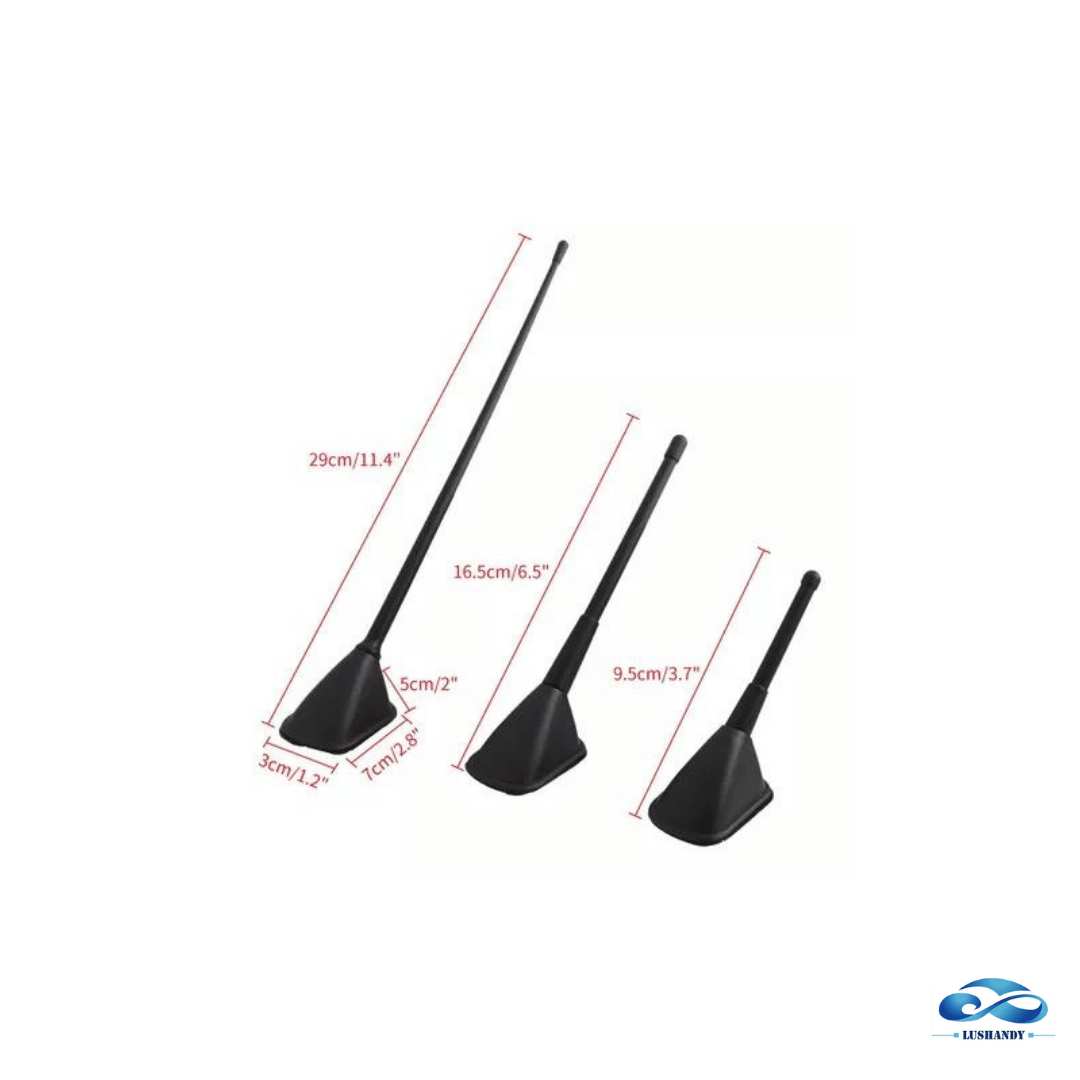 Antena Decorativa Base Autoadhesivo  3Piezas  9.5, 16.5, 29cm  Para Auto