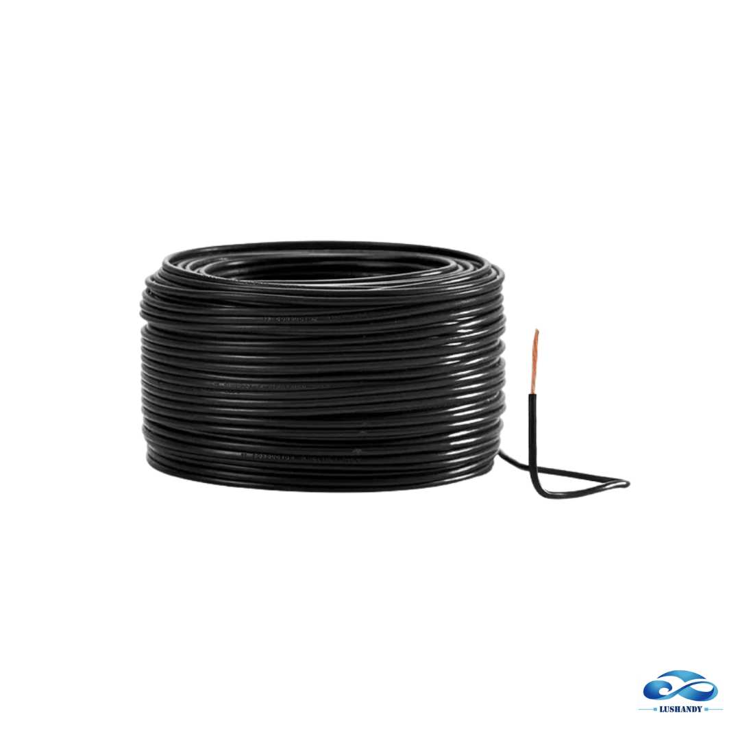 Rollo De Cable  N14  Una Linea Para Conexión De Corriente De Auto  Color Negro 100mts