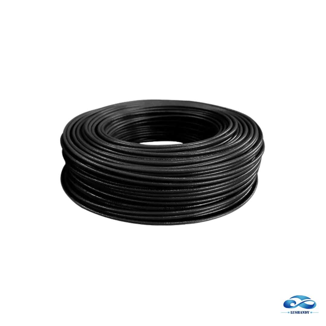 Rollo De Cable  N12  Una Linea Para Conexión De Corriente De Auto  Color Negro 100mts