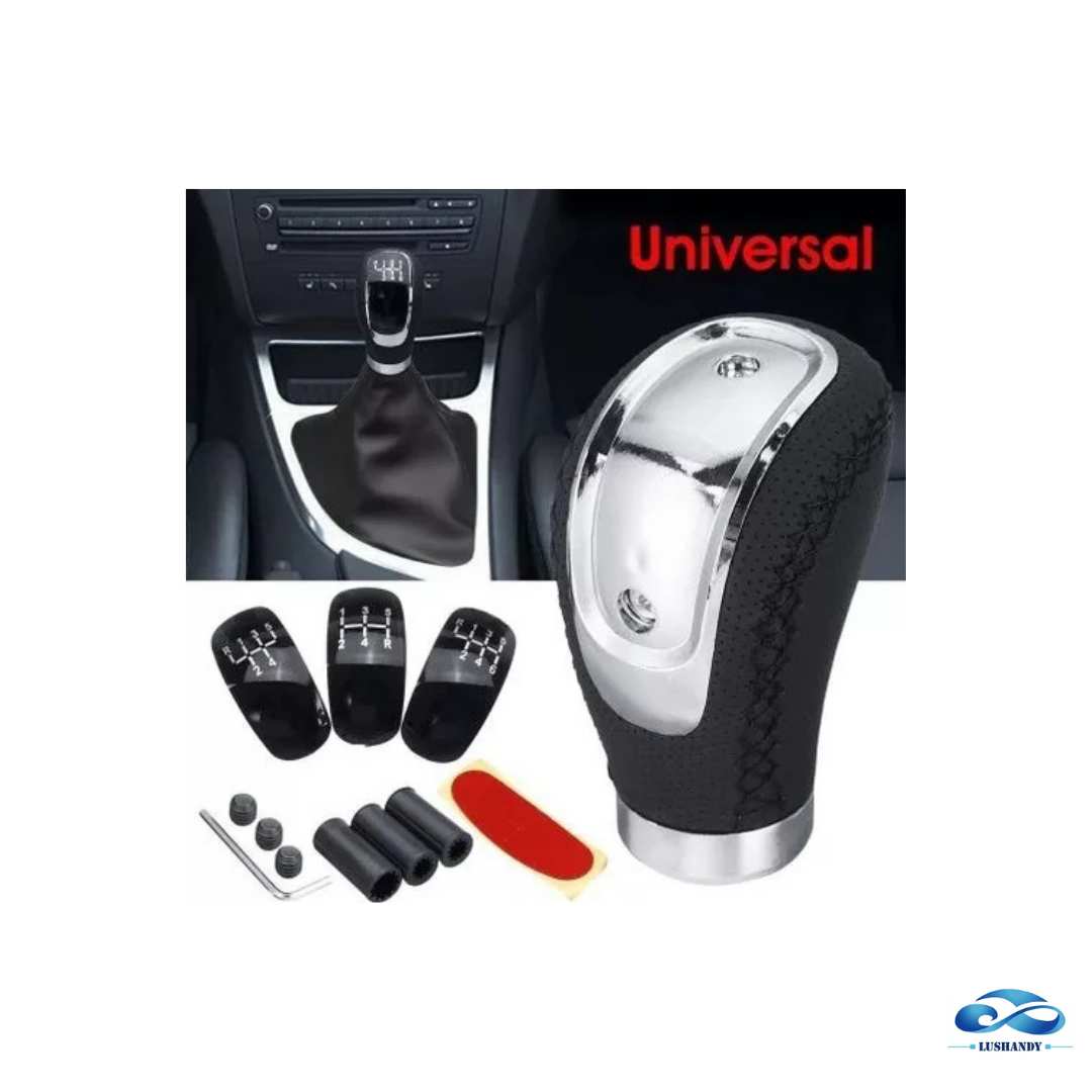 Pomo Palanca De Cambios De Auto Universal Eco Cuero Negro