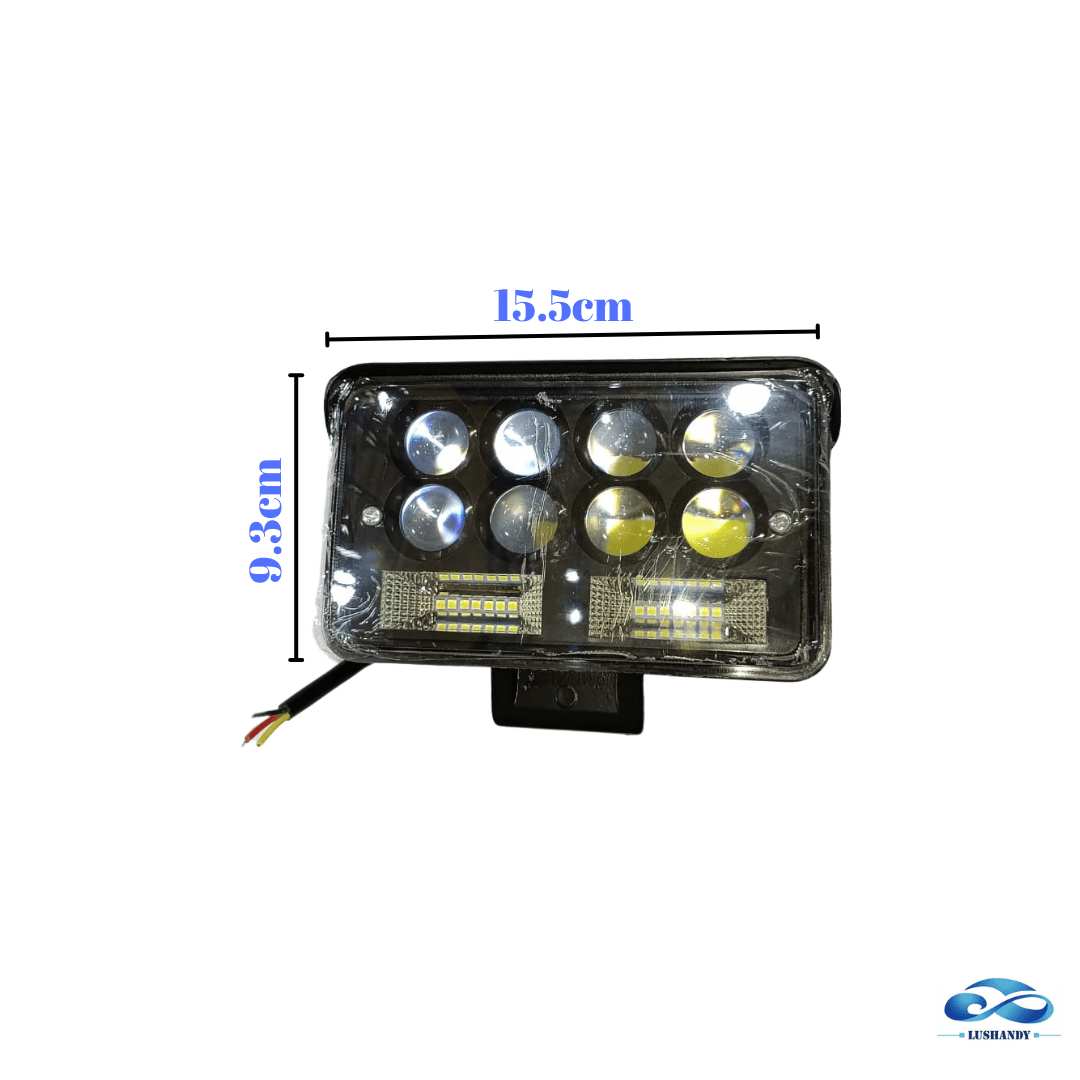 Foco Neblinero 8 Led De 126W 12-80V 3200LM Y 2 Led Expansiva