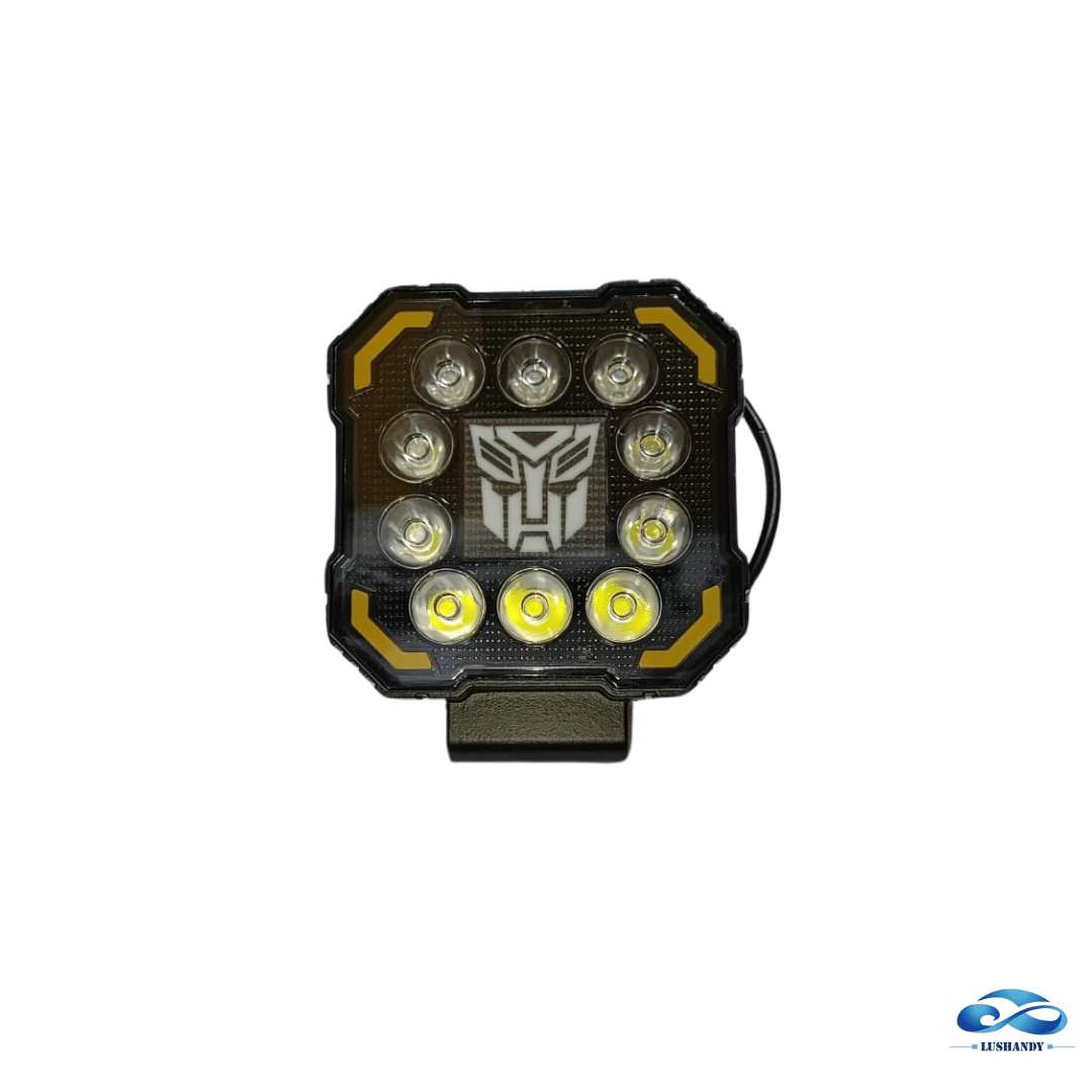 Foco Neblinero 10 LED Cuadrado 12-60V 23W para Auto Con Diseño Tigre y Transforme