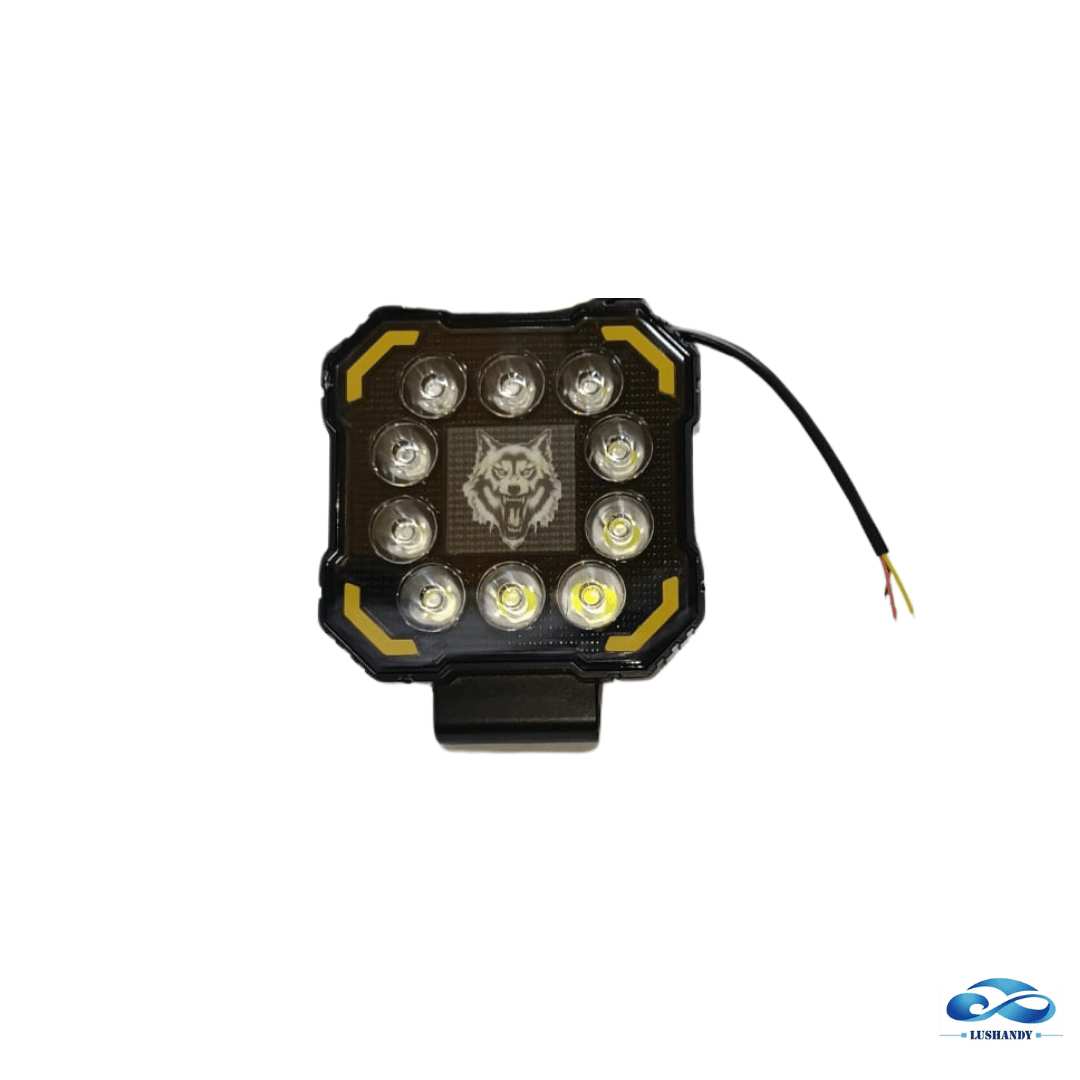 Foco Neblinero 10 LED Cuadrado 12-60V 23W para Auto Con Diseño Tigre y Transforme