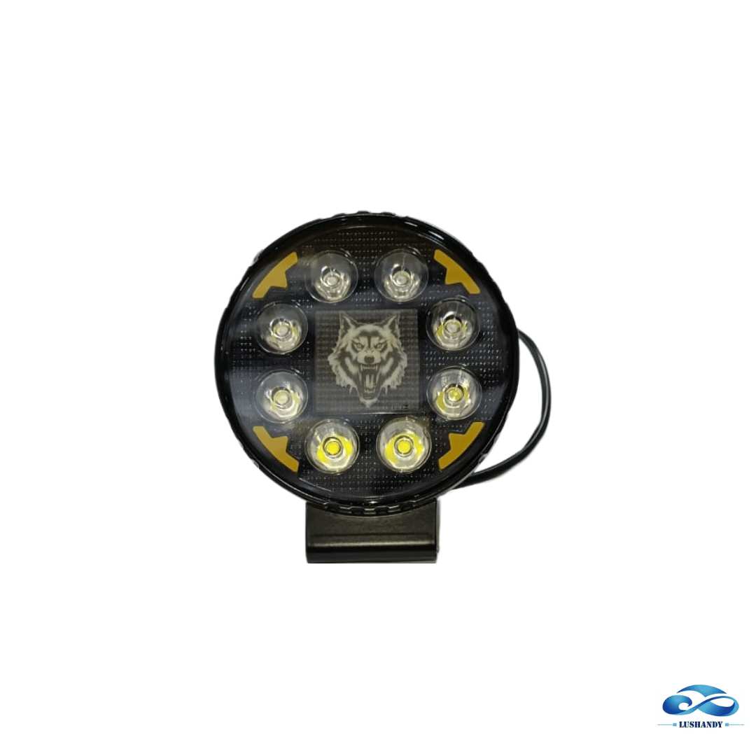 Foco Neblinero 8 LED Redondo 12-60V 23W para Auto Con Diseño Tigre y Transforme